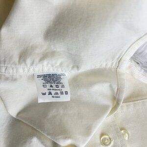 Lands End Sea Wash Ivory Corduroy Button Up Shirt Women’s Sz XL (18-20) Cotton